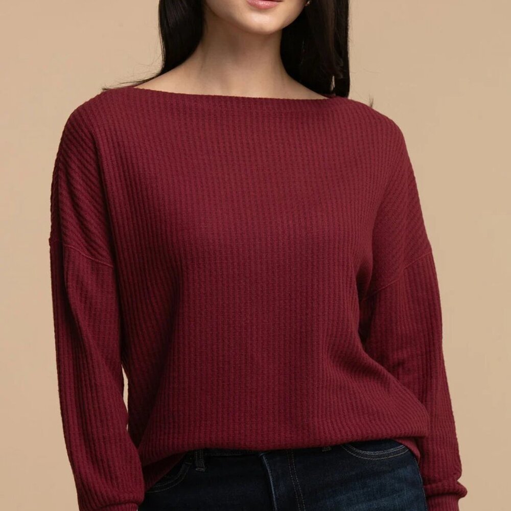 Ricki's Red Boat Neck Long Sleeve